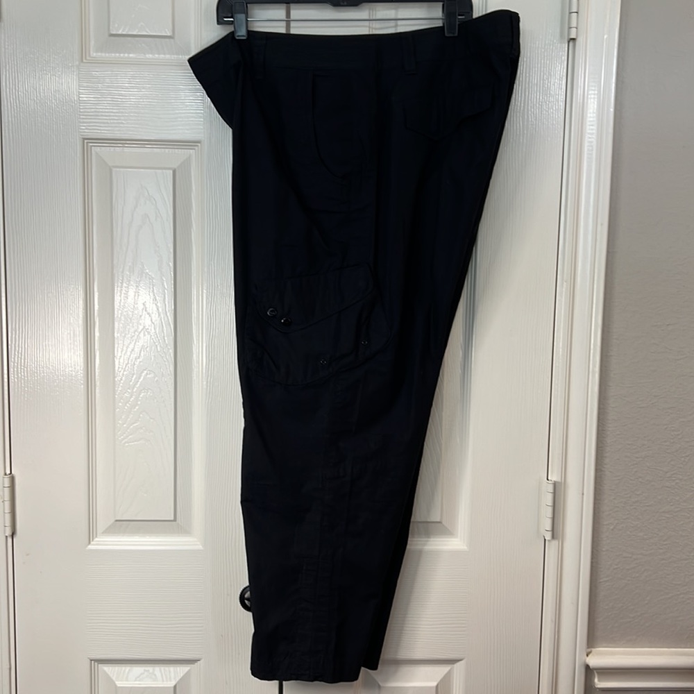 Ralph Lauren L-RL Active Black Cargo Cropped Cotton Pants Size 16 - Picture 3 of 10